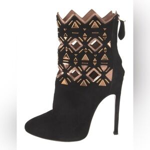 Alaïa Black Suede Cutout D’Orsay Pumps Size 37 / US 7 – Gold Detail, Stiletto